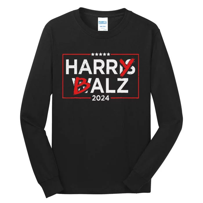 Funny Harris Walz 24 Harry Balz 2024 Meme Democratics Vote Tall Long Sleeve T-Shirt