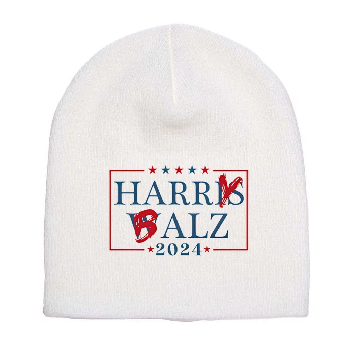 Funny Harris Walz 24 Harry Balz 2024 Meme Democratics Vote Short Acrylic Beanie