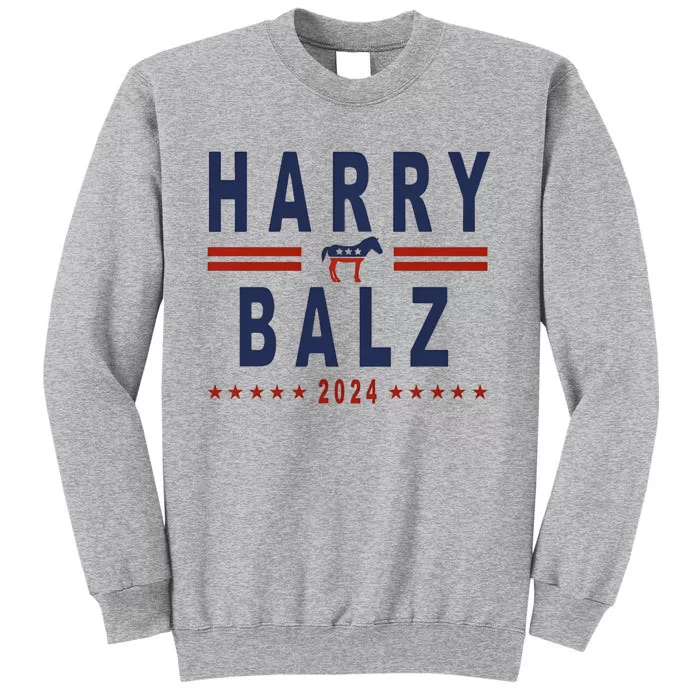 Funny Harris Walz 24 Harry Balz 2024 Meme Democratics Vote Tall Sweatshirt