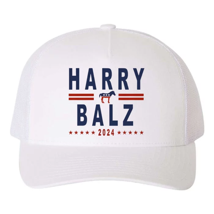 Funny Harris Walz 24 Harry Balz 2024 Meme Democratics Vote Yupoong Adult 5-Panel Trucker Hat