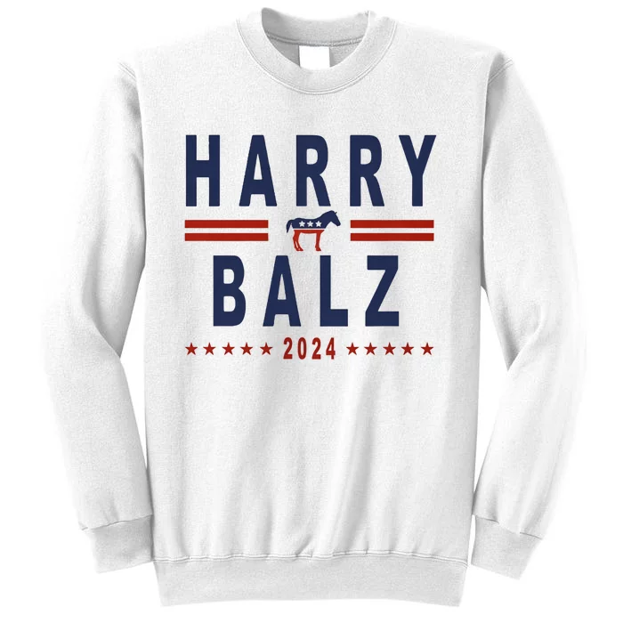 Funny Harris Walz 24 Harry Balz 2024 Meme Democratics Vote Sweatshirt