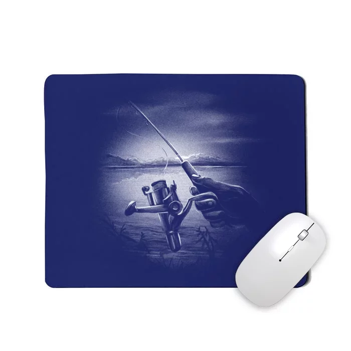 Fishing Hand With Reel Monochromatic Mousepad