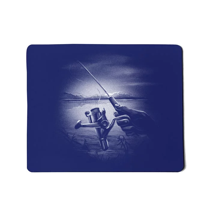 Fishing Hand With Reel Monochromatic Mousepad