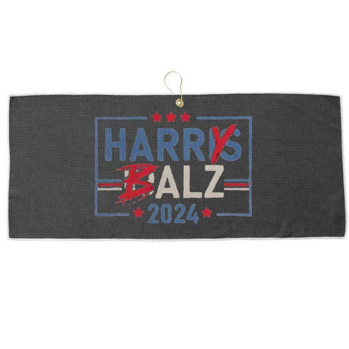 Funny Harris Walz 24 Harry Balz 2024 Large Microfiber Waffle Golf Towel