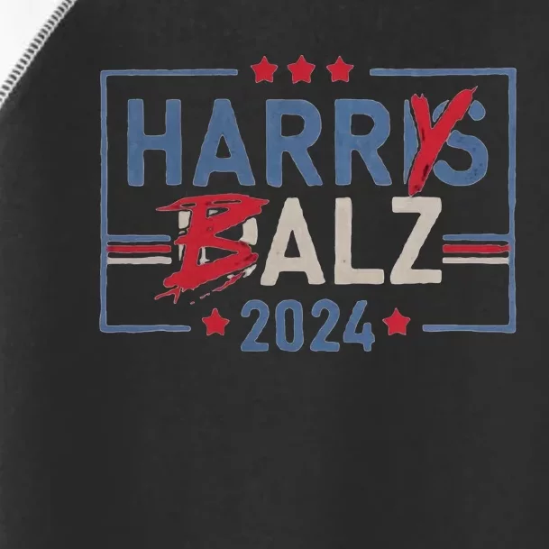 Funny Harris Walz 24 Harry Balz 2024 Toddler Fine Jersey T-Shirt