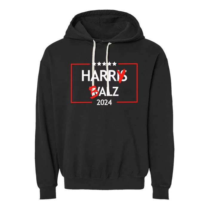 Funny Harris Walz 24 Harry Balz 2024 Meme Garment-Dyed Fleece Hoodie