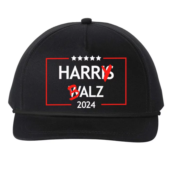 Funny Harris Walz 24 Harry Balz 2024 Meme Snapback Five-Panel Rope Hat