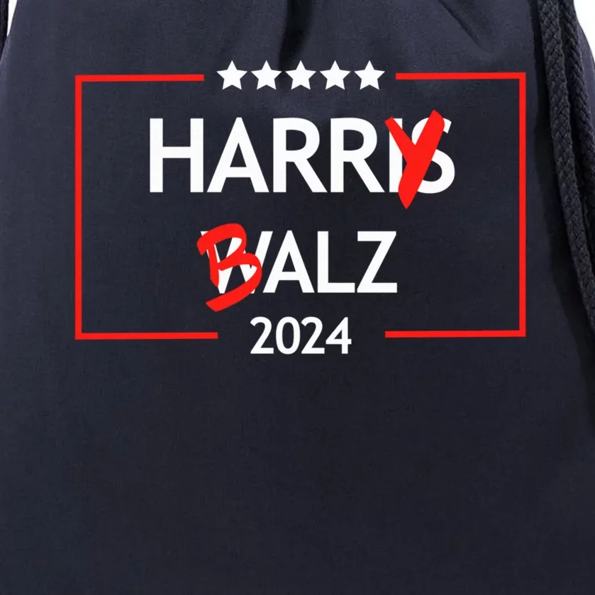 Funny Harris Walz 24 Harry Balz 2024 Meme Drawstring Bag