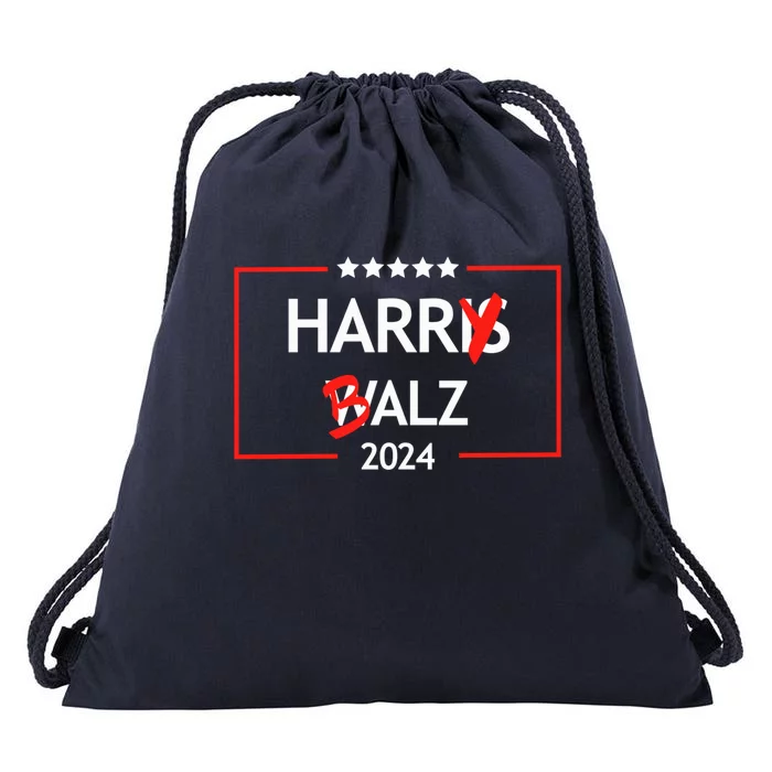 Funny Harris Walz 24 Harry Balz 2024 Meme Drawstring Bag