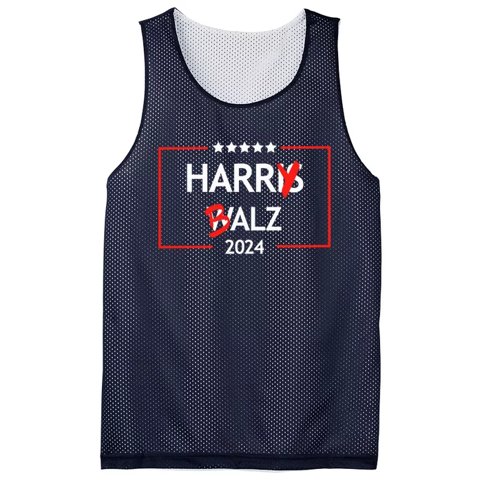 Funny Harris Walz 24 Harry Balz 2024 Meme Mesh Reversible Basketball Jersey Tank