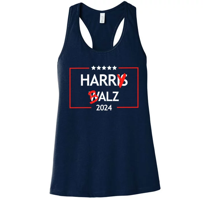 Funny Harris Walz 24 Harry Balz 2024 Meme Women's Racerback Tank