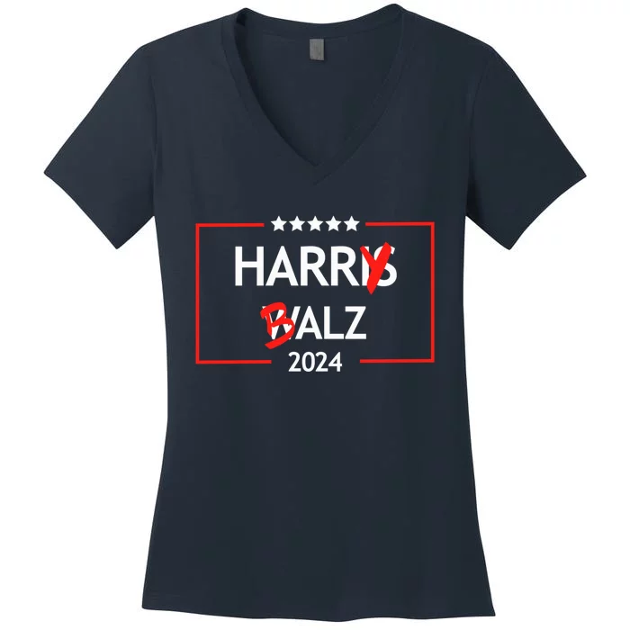 Funny Harris Walz 24 Harry Balz 2024 Meme Women's V-Neck T-Shirt