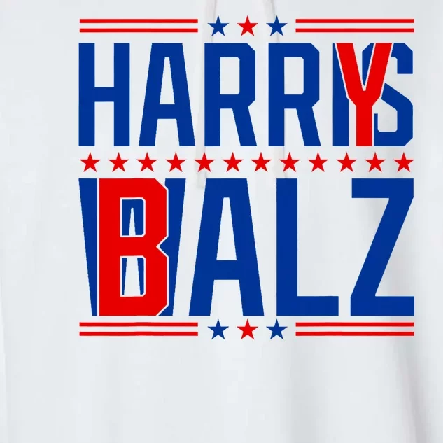 Funny Harris Walz 24 Harry Balz 2024 Meme Democratics Vote Garment-Dyed Fleece Hoodie