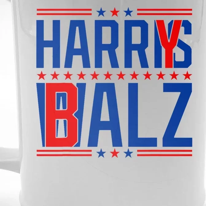 Funny Harris Walz 24 Harry Balz 2024 Meme Democratics Vote Front & Back Beer Stein