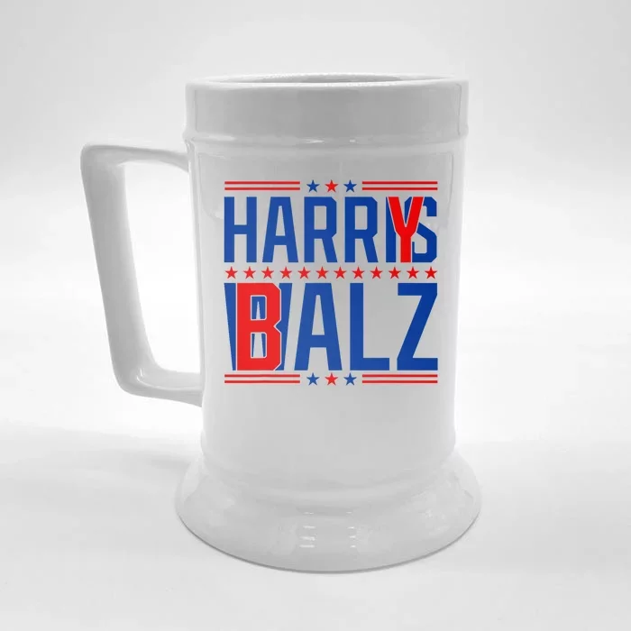 Funny Harris Walz 24 Harry Balz 2024 Meme Democratics Vote Front & Back Beer Stein