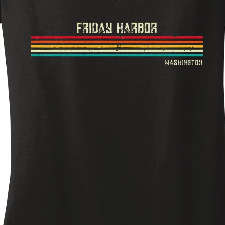 Friday Harbor Washington Women's V-Neck T-Shirt