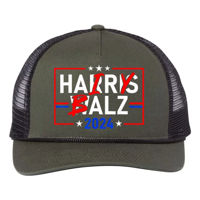 Funny Harris Walz 24 Hairy Balz 2024 Meme Democratics Vote Retro Rope Trucker Hat Cap