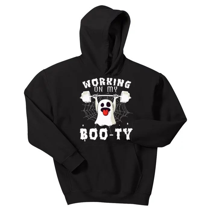 Funny Halloween Workout Gym Working On My BooTy Kids Hoodie