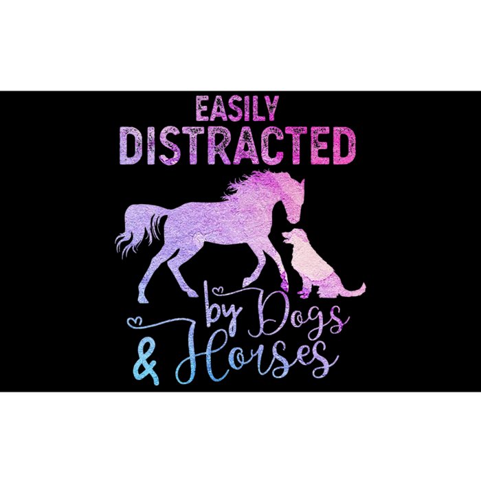 Funny Horse Women Easily Distracted By Dogs & Horses Bumper Sticker