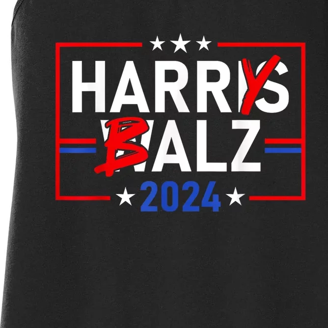 Funny Harris Walz 24 Harry Balz 2024 Meme Democratics Vote Women's Racerback Tank