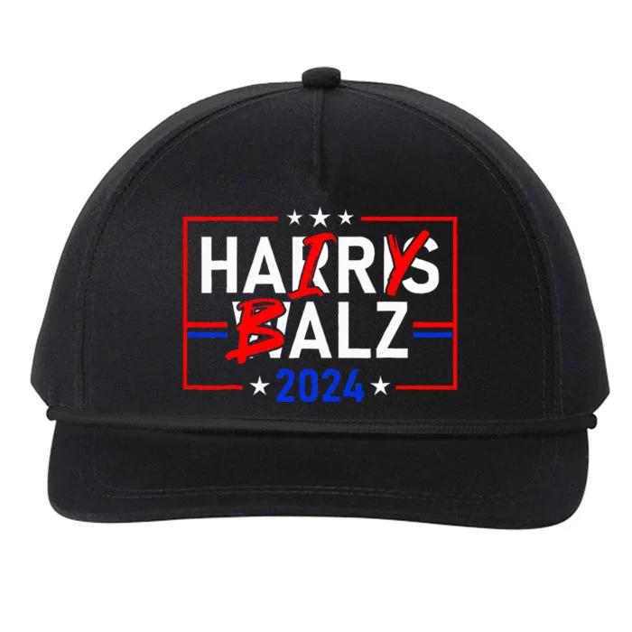 Funny Harris Walz 24 Hairy Balz 2024 Meme Democratics Vote Snapback Five-Panel Rope Hat