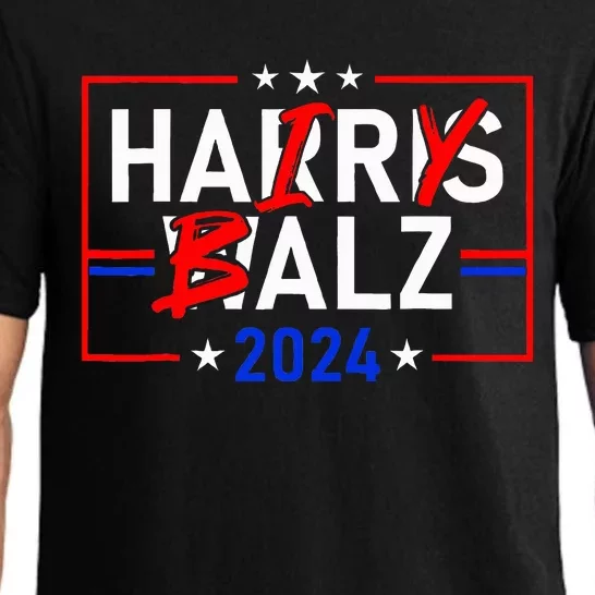 Funny Harris Walz 24 Hairy Balz 2024 Meme Democratics Vote Pajama Set