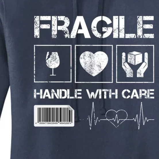 Fragile Handle With Care Graphic Tees And Cool Designs Fun Funny Gift Women's Pullover Hoodie