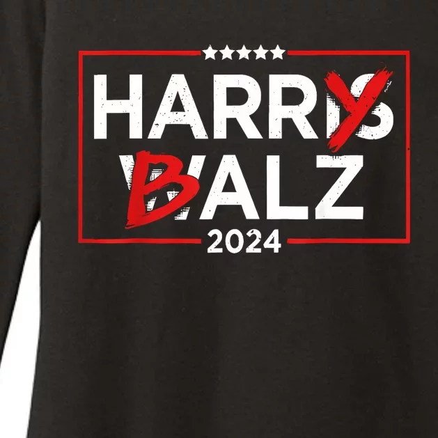 Funny Harris Walz 24 Harry Balz 2024 Meme Democratics Vote Womens CVC Long Sleeve Shirt