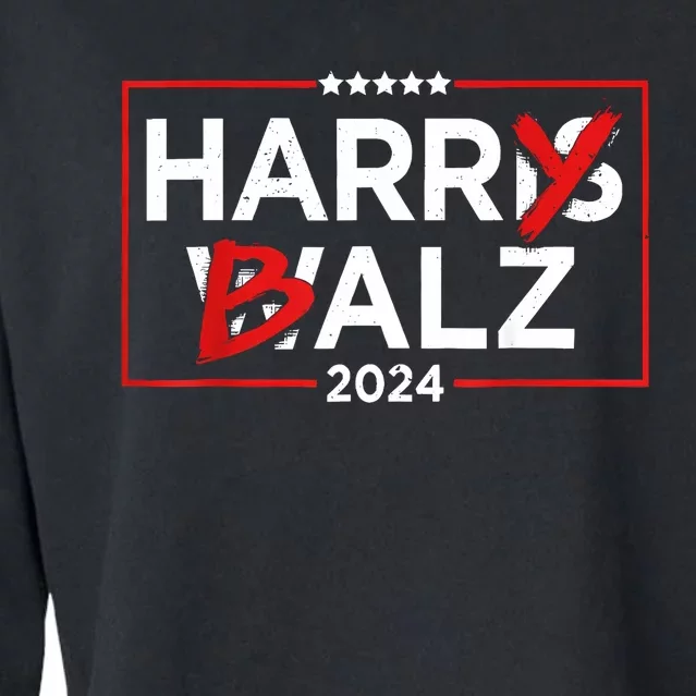 Funny Harris Walz 24 Harry Balz 2024 Meme Democratics Vote Cropped Pullover Crew