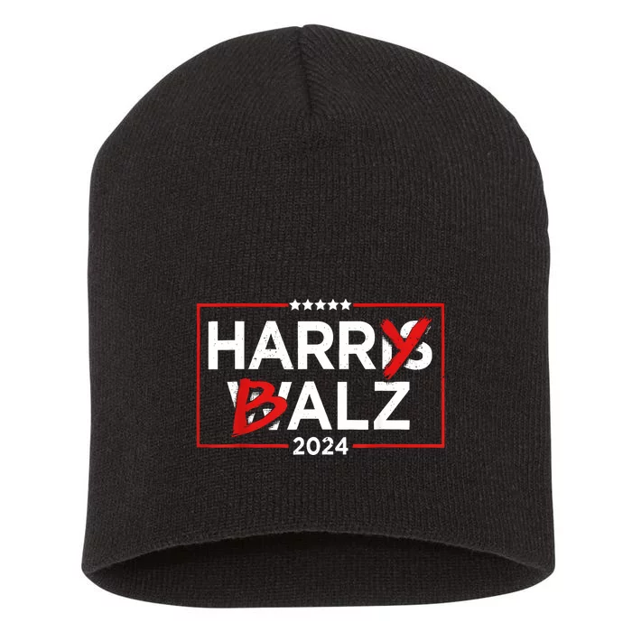 Funny Harris Walz 24 Harry Balz 2024 Meme Democratics Vote Short Acrylic Beanie