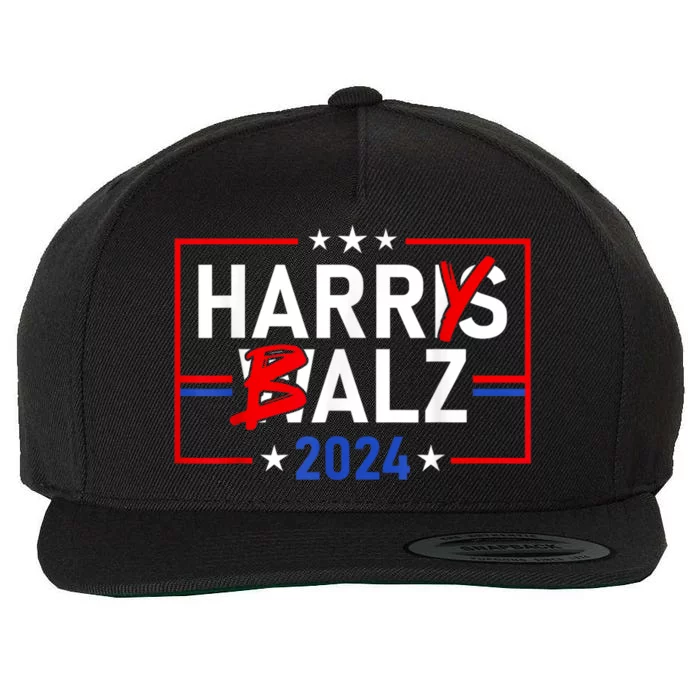 Funny Harris Walz 24 Harry Balz 2024 Meme Democratics Vote Wool Snapback Cap