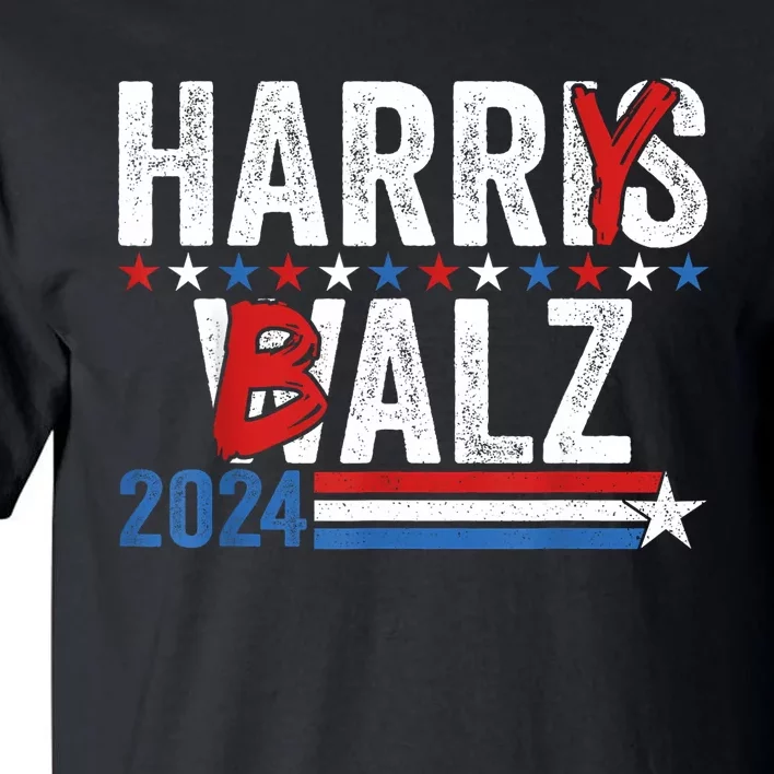 Funny Harris Walz 24 Harry Balz 2024 Meme Democratics Vote Tall T-Shirt