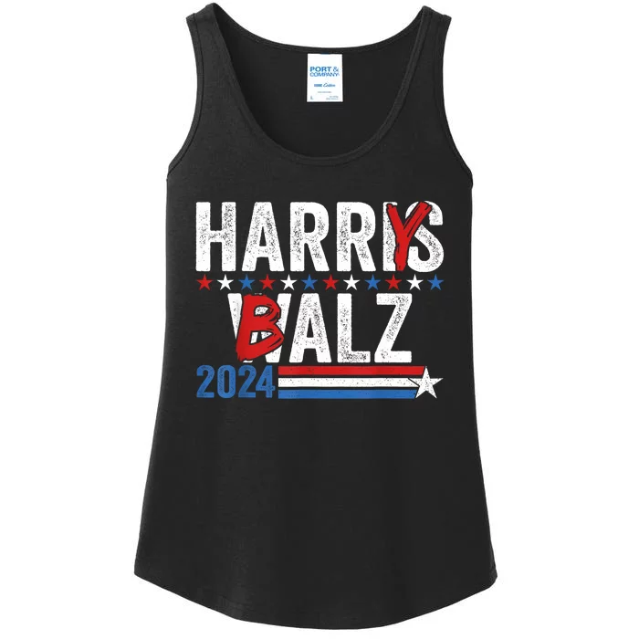 Funny Harris Walz 24 Harry Balz 2024 Meme Democratics Vote Ladies Essential Tank