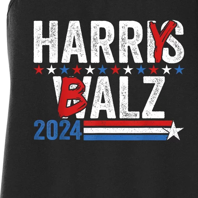 Funny Harris Walz 24 Harry Balz 2024 Meme Democratics Vote Women's Racerback Tank