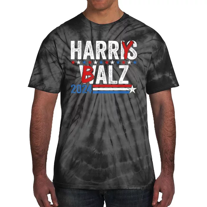 Funny Harris Walz 24 Harry Balz 2024 Meme Democratics Vote Tie-Dye T-Shirt