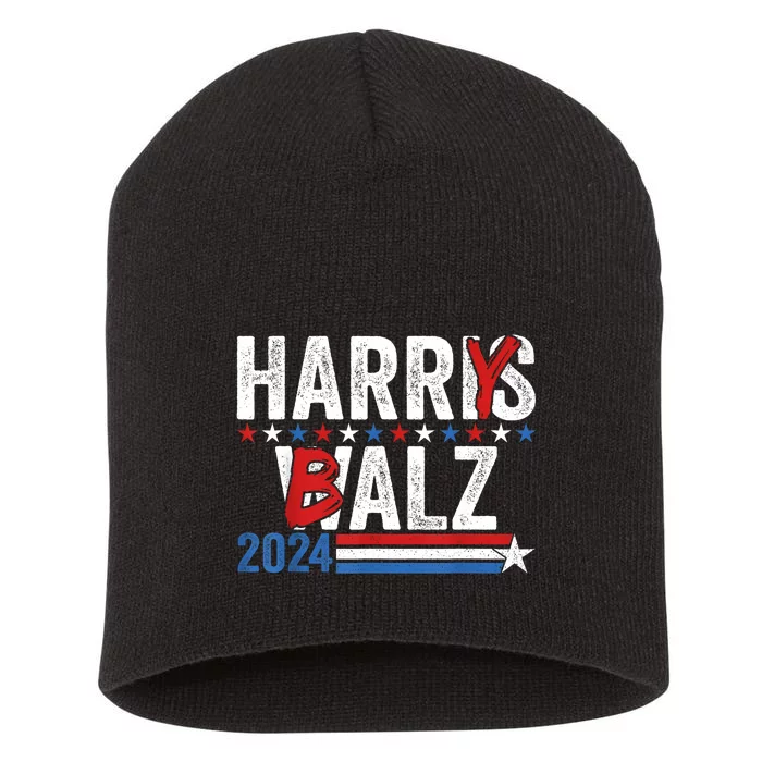 Funny Harris Walz 24 Harry Balz 2024 Meme Democratics Vote Short Acrylic Beanie