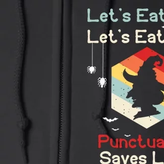 Funny Halloween Witch Lets Eat Kids Punctuation Saves Lives Full Zip Hoodie