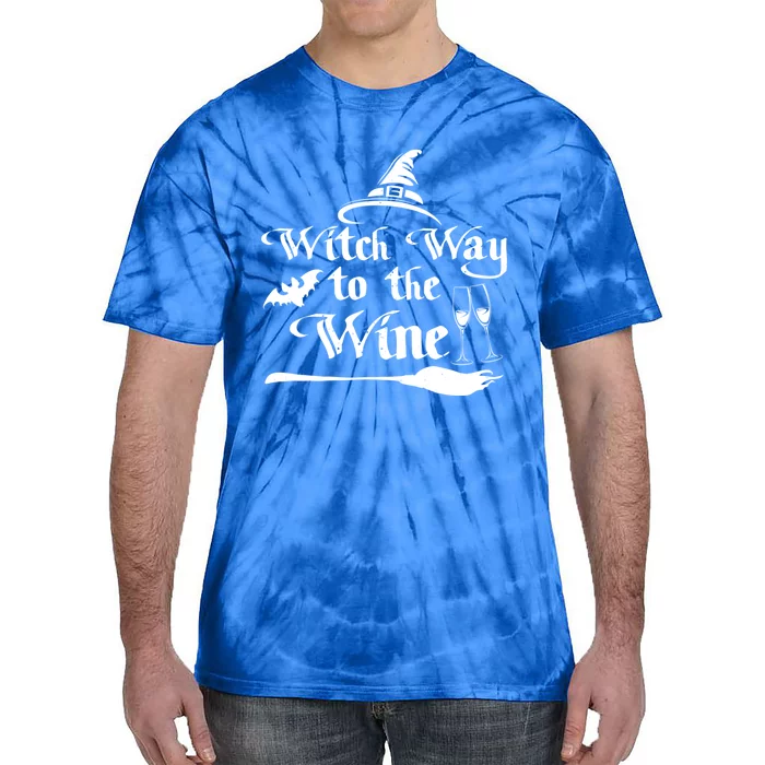 Funny Halloween Witch Way To The Wine Gift Tie-Dye T-Shirt