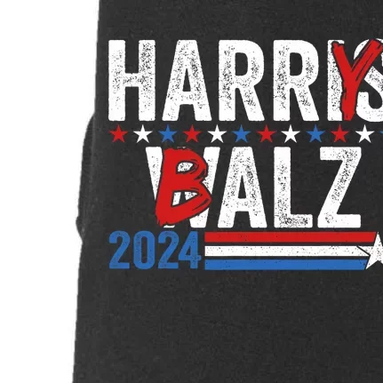 Funny Harris Walz 24 Harry Balz 2024 Meme Democratics Vote Doggie 3-End Fleece Hoodie