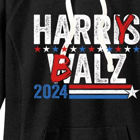 Funny Harris Walz 24 Harry Balz 2024 Meme Democratics Vote Women's Fleece Hoodie