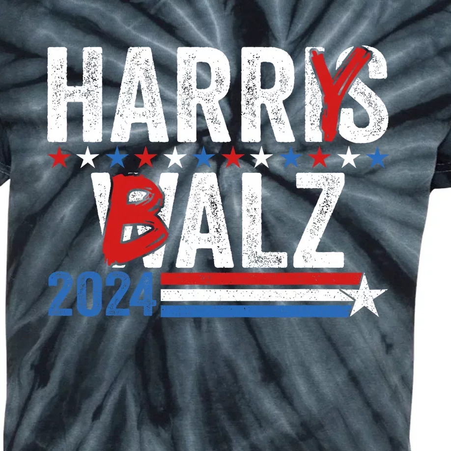 Funny Harris Walz 24 Harry Balz 2024 Meme Democratics Vote Kids Tie-Dye T-Shirt