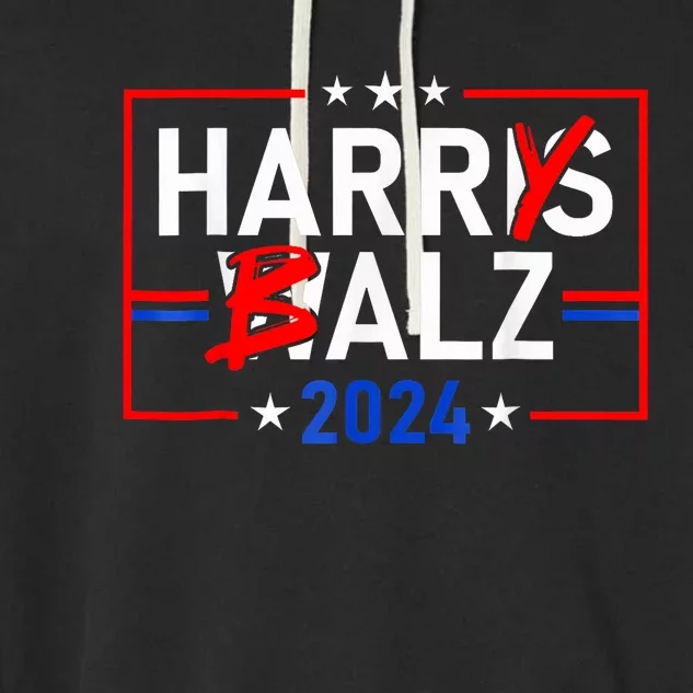 Funny Harris Walz 24 Harry Balz 2024 Meme Garment-Dyed Fleece Hoodie