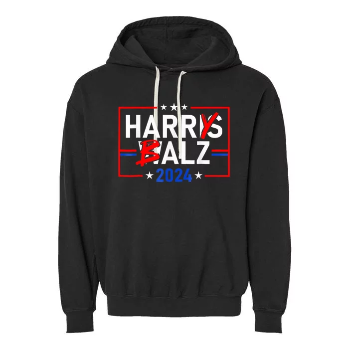 Funny Harris Walz 24 Harry Balz 2024 Meme Garment-Dyed Fleece Hoodie