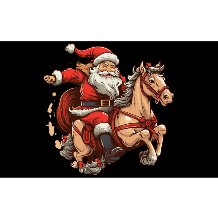 Funny Horse With Santa Claus For Christmas Holidays Bumper Sticker