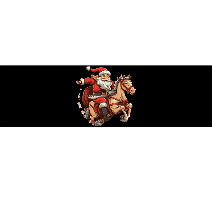 Funny Horse With Santa Claus For Christmas Holidays Bumper Sticker