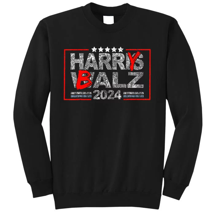 Funny Harris Walz 24 Harry Balz 2024 Meme Democratics Vote Tall Sweatshirt