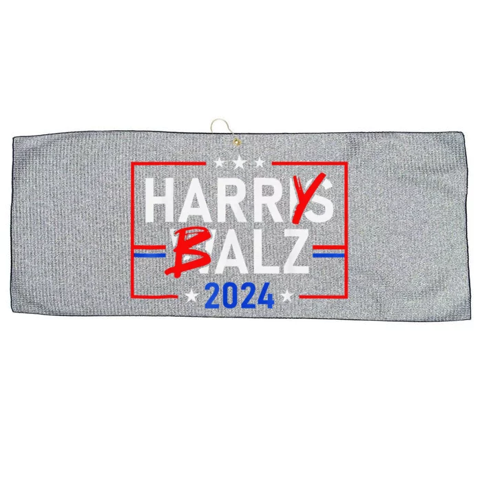 Funny Harris Walz 24 Harry Balz 2024 Meme Democratics Vote Large Microfiber Waffle Golf Towel