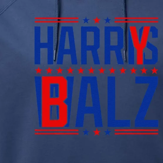 Funny Harris Walz 24 Harry Balz 2024 Meme Democratics Vote Performance Fleece Hoodie