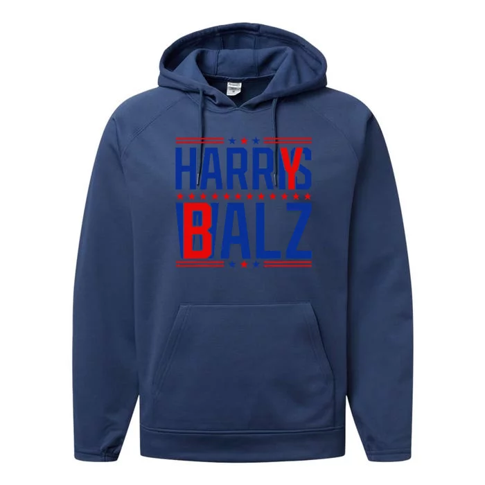 Funny Harris Walz 24 Harry Balz 2024 Meme Democratics Vote Performance Fleece Hoodie