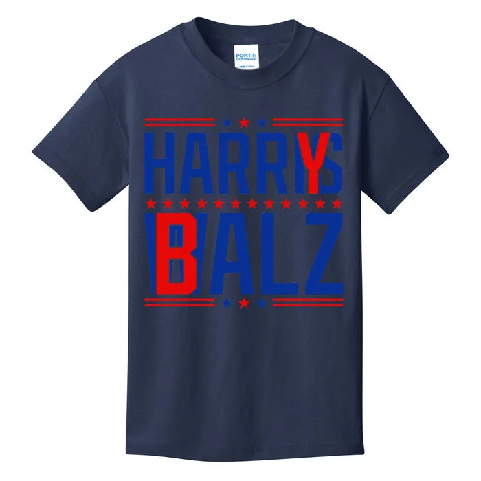 Funny Harris Walz 24 Harry Balz 2024 Meme Democratics Vote Kids T-Shirt